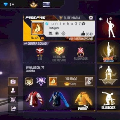 CONTA DE FREE FIRE MUITO BOA