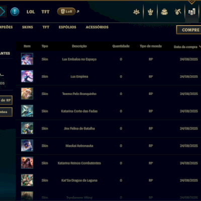 Conta Ferro 4 com 95 Champs e 132 Skins +2 Prestigios