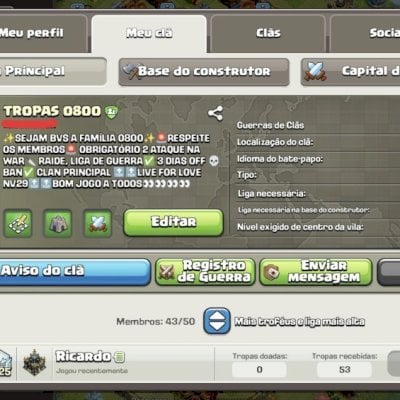 Vendo Clan 0800 NV 25! Capitólio full