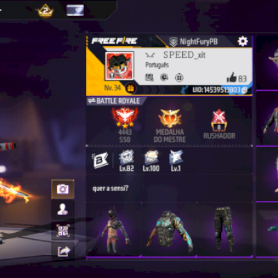 Conta free fire com aventureiro!