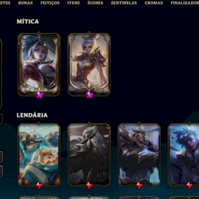 Conta de lol 87 skins - 130 campeões 2 skins míticas