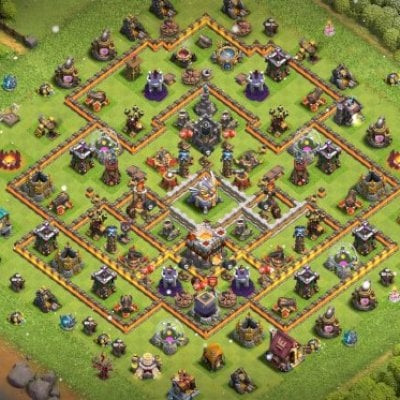 Centro de Vila 11 + 5.500 gemas + Decorações (5 construtores)