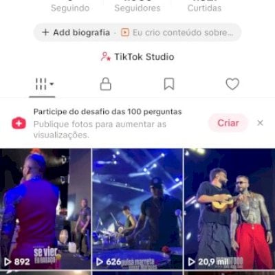 Vendo conta do tik Tok bem engajada