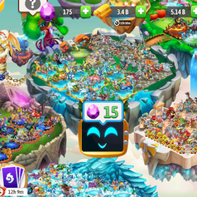 Conta nv 94 dragões heróicos no máximo e com skin habitats raros e 16 ilhas