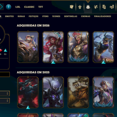 VENDO CONTA PLATINA 4 COM TODOS O CHAMPS E 142 SKINS