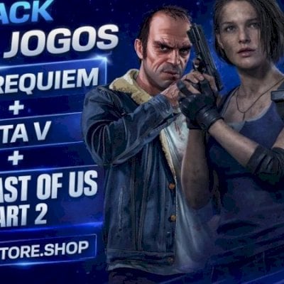 PACK TOP JOGOS RE2 REMAKE RE3 REMAKE + GTA V + THE LAST OF US PART 2