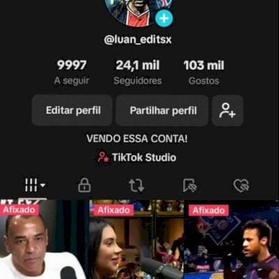 Conta de tiktok, com 24 mil seguidores + 100 mil likes + vídeos virais
