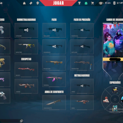 Vendo conta de valorant com 1872VP (R$1255,10 gastos) nv:205