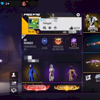 CONTA FREE FIRE RARA, PRA SAIR AGORA