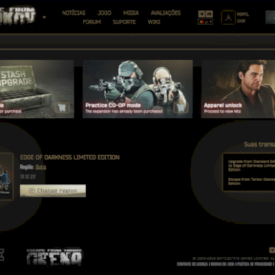 Conta de Tarkov Versão EOD edge of darkness + arena
