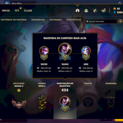 Conta Braba de lol desde 2016