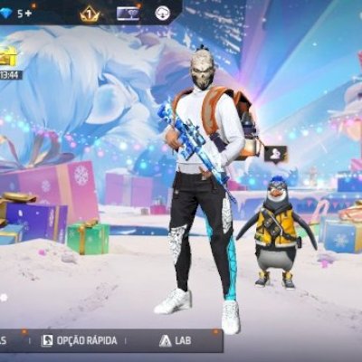 CONTA TOP COM GOLA BRANCA ANGELICAL  AZUL E REI CAVEIRA