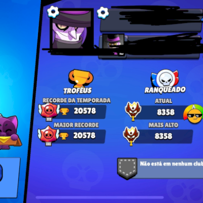 Conta smurf brawl stars mestre 1 pra ranked com bastante skin