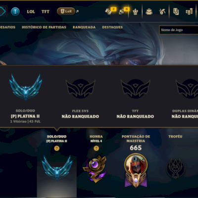 Platina 3 com TODOS os Champs e 161 Skins ( MID / JG / ADC ) - ( Nivel 541 )