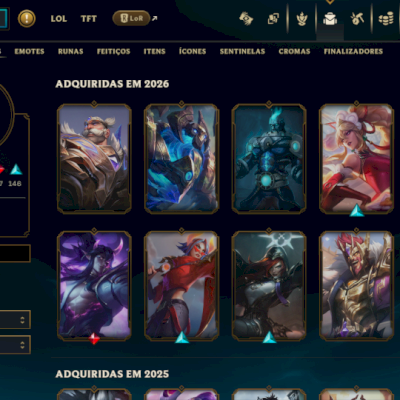 Conta Esmeralda 3, Campeões: Todos, Skins: 353, Nível: 814