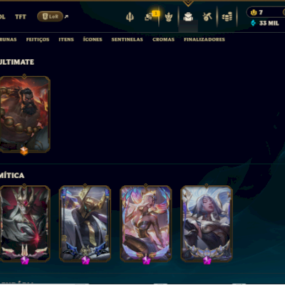 conta prata 3, todos os champs e 43 skin, nivel 169