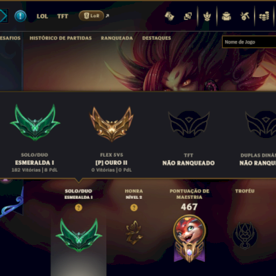 Esmeralda 1 com TODOS os Champs e 60 Skins ( TOP / ADC )