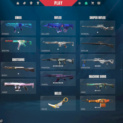 Conta de valorant full acesso 13 skins (1 faca) + 900 reais gastos