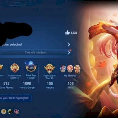 CONTA COM 100 HEROIS E 105 SKINS