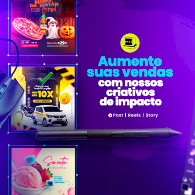 peck com 5 Criativos para redes sociais personalizados com sua marca