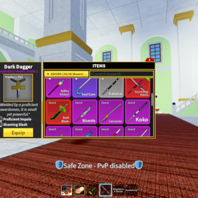 conta antiga (tenho desde 2021) lvl max no blox fruits yoru e algumas skins