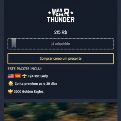 Conta com F A-18C EARLY e 30 dias de Premium