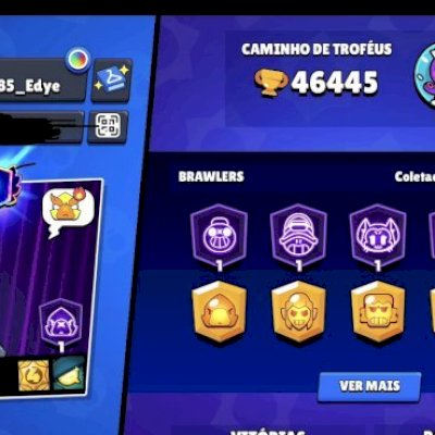 CONTA COM 46K DE TROFÉUS. MUITAS SKINS TENDO O CORVO ROBÔ. COM 94 BRAWLERS