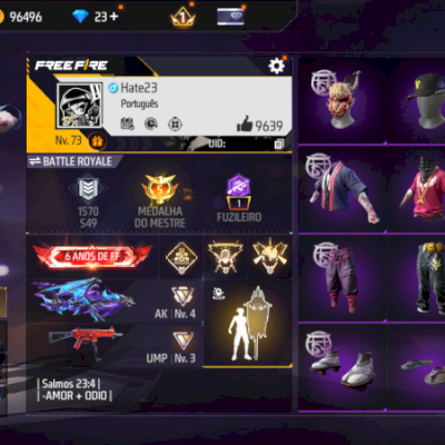 CONTA DE FREE FIRE 1 E 2 PASSE STEAM PUNK