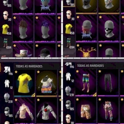 contas de free fire gemada e basicas