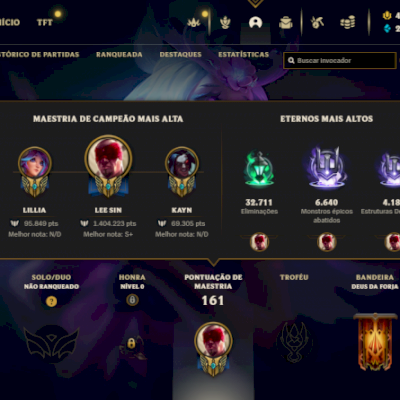 Conta LvL 370, Unranked, 40 Skins (Seraphine K/DA inclusa), E muitas pra ativar.