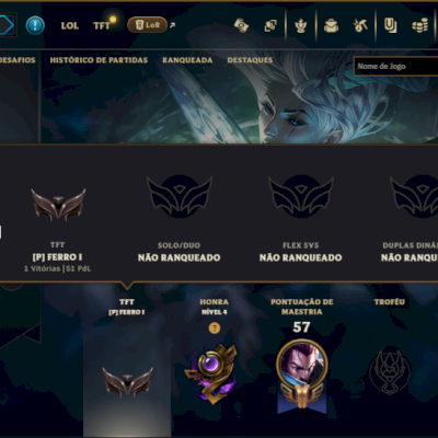 Unranked com 35 Champs e 3 Skins