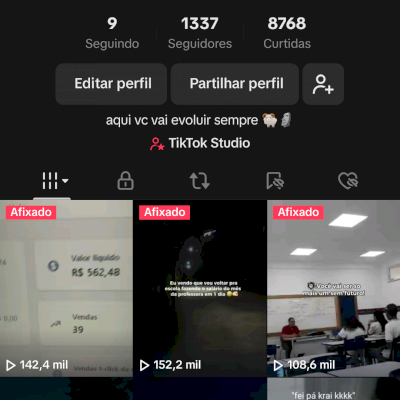 Conta de tiktok com as visualizações boa e seguidores 100% verdadeiro