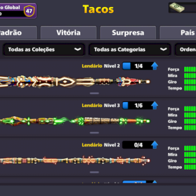 Conta full lendarios 170 milhoes de fichas
