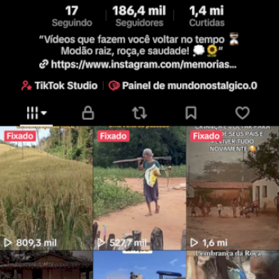 Vendo uma conta de nostalgia do tik tok já monetizado com 186 mil seguidores