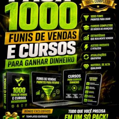 🔥 PACK 1000 FUNIS DE VENDAS + CURSOS PARA GANHAR DINHEIRO ONLINE!