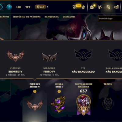 Ferro 4 com TODOS os Champs e 89 Skins ( Nivel 486 )