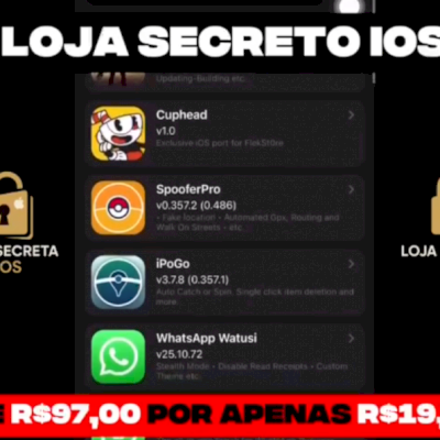 Loja Secreta de Apps Premium para iPhone + de 1000 apps Modificados