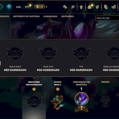 Unranked com 30 Champs e 2 Skins