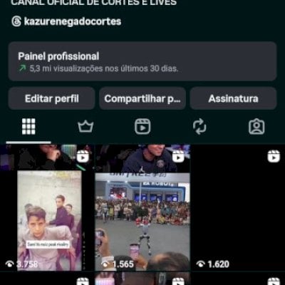 Vendo conta com 13,7k com 5.3m de visualizações