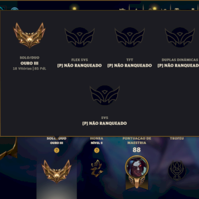 Ouro 3 com 55 Champs e 44 Skins