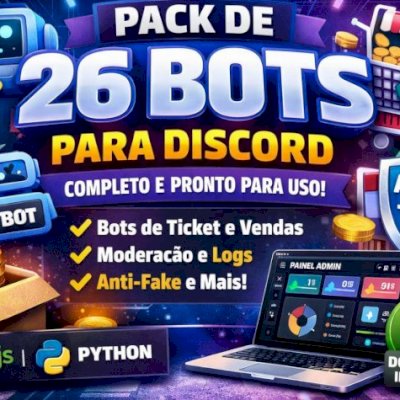 PACK COMPLETO DE 26 BOTS PARA DISCORD PRONTOS PARA USO