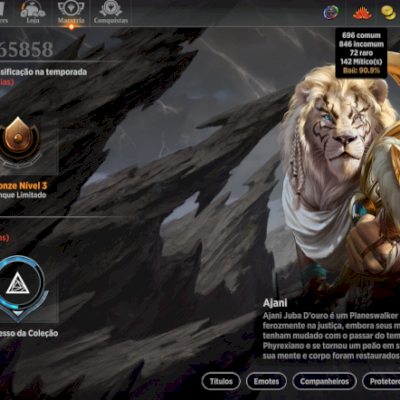 Conta MTG Arena com 142 Wildcards Míticos + 72 Raros + 846 Incomuns + 696 Comuns