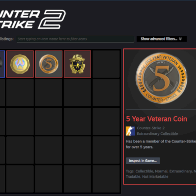 CONTA ANTIGA CS2 PRIME COM 3 MEDALHAS + 610 HORAS DE GAME (PREMIER DISPONIVEL)