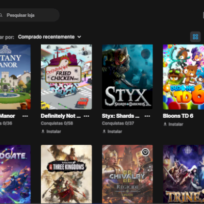 conta epic games com 43 jogos