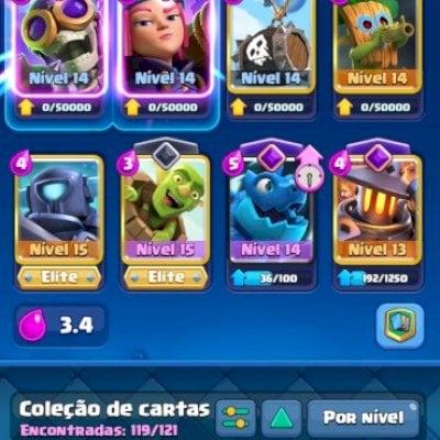 CONTA CR TOP! 11 EVOLUÇÕES! +2 CARTAS NÍVEL 15. PREÇO IMBATÍVEL!
