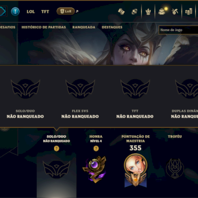 Unranked com 100 Champs e 85 Skins ( ADC / JG )