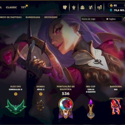 VALOR NEGOCIAVEL CONTA LVL 352, 172 SKINS COM KAISA LENDA ASCENDIDA