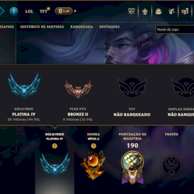 Platina 4 com 90 Champs e 32 Skins