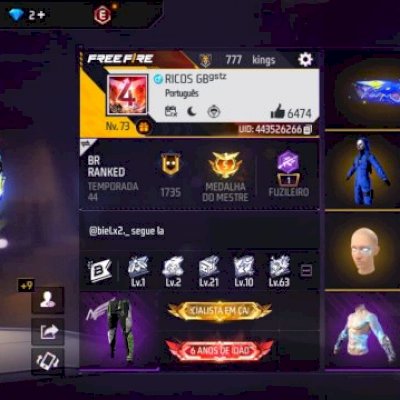 Conta de ff muito gemada e antiga