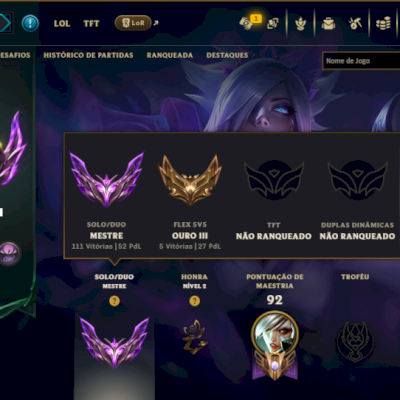Mestre com 75 Champs e 9 Skins ( 59 PDL )
